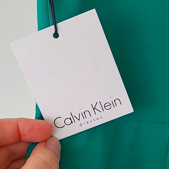 Calvin Klein sheath dress w/belt, NWT, Size 6, Kelly Green - Picture 7 of 8